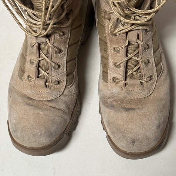 Military Mens Tan Brown Outdoors Work Boots - Picture 5 of 16